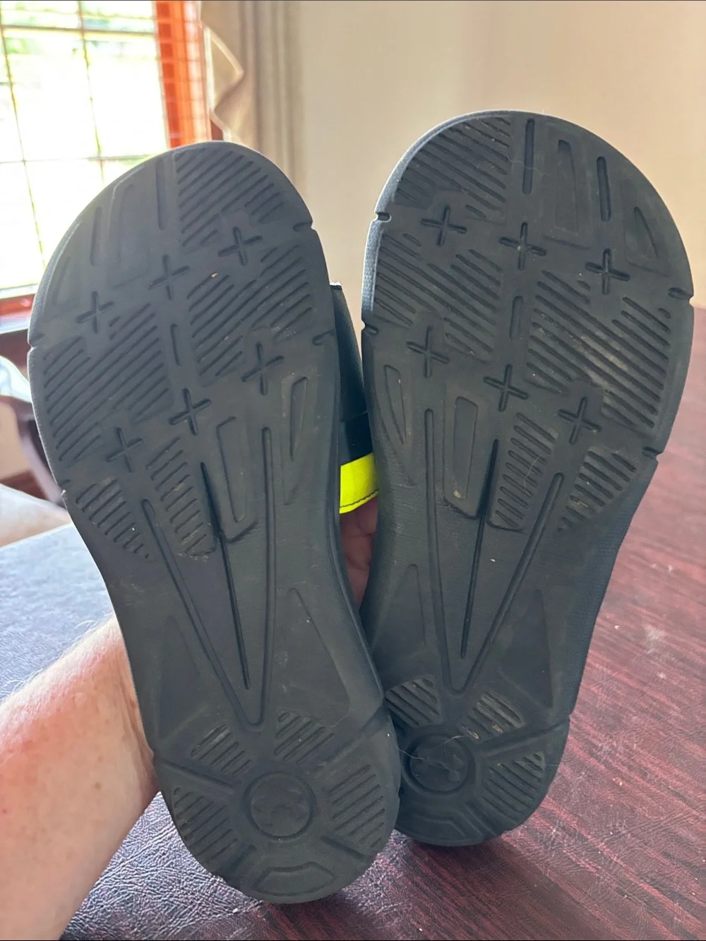 Under Armour Kids Black and Neon Yellow Slide Sandals